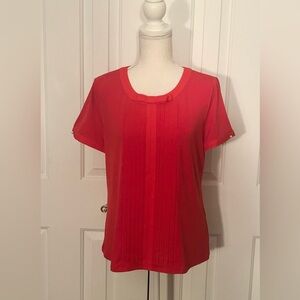 NWOT KARL LAGERFELD Vibrant Red Short Sleeve Women Top, Size Medium